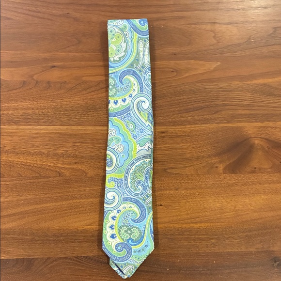 Ted Baker London Paisley Tie in Blue Green and Yellow